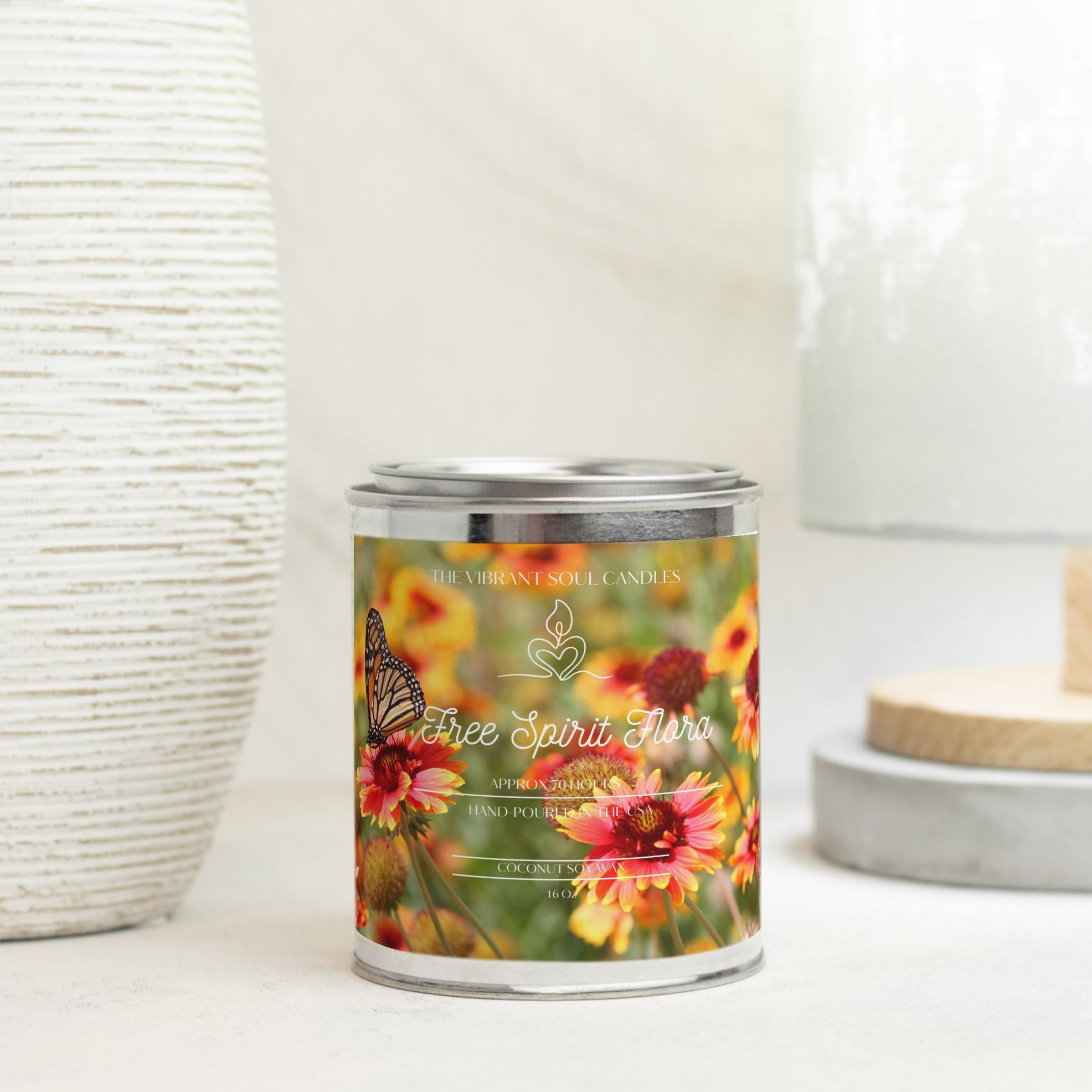 Free Spirit Flora Candle Paint Can (Hand Poured 16 oz.)