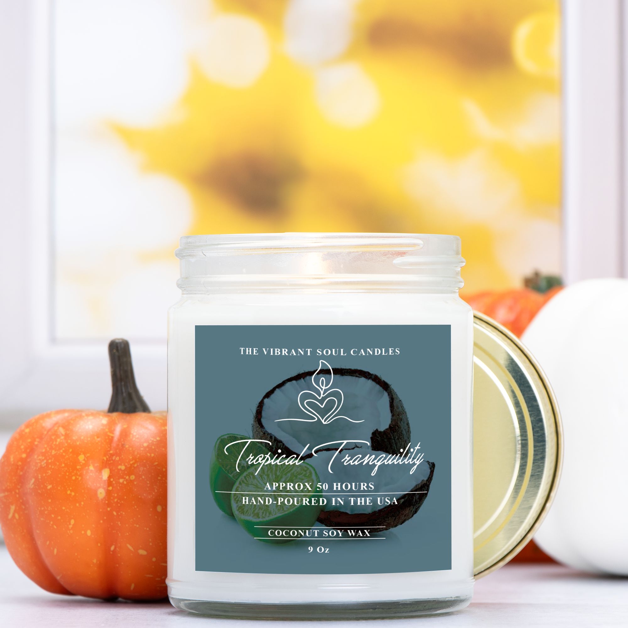 Tropical Tranquility Candle Clear Jar 9oz