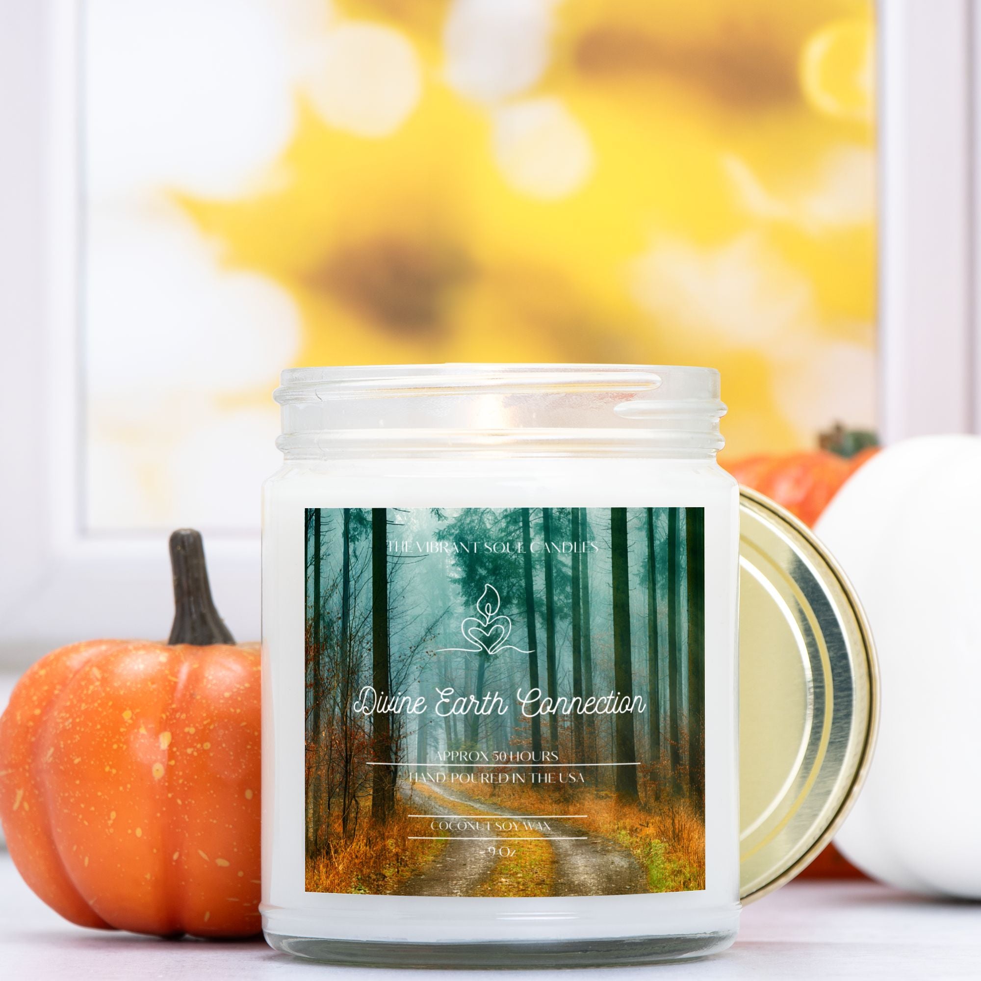 Divine Earth Connection Candle Clear Jar 9oz