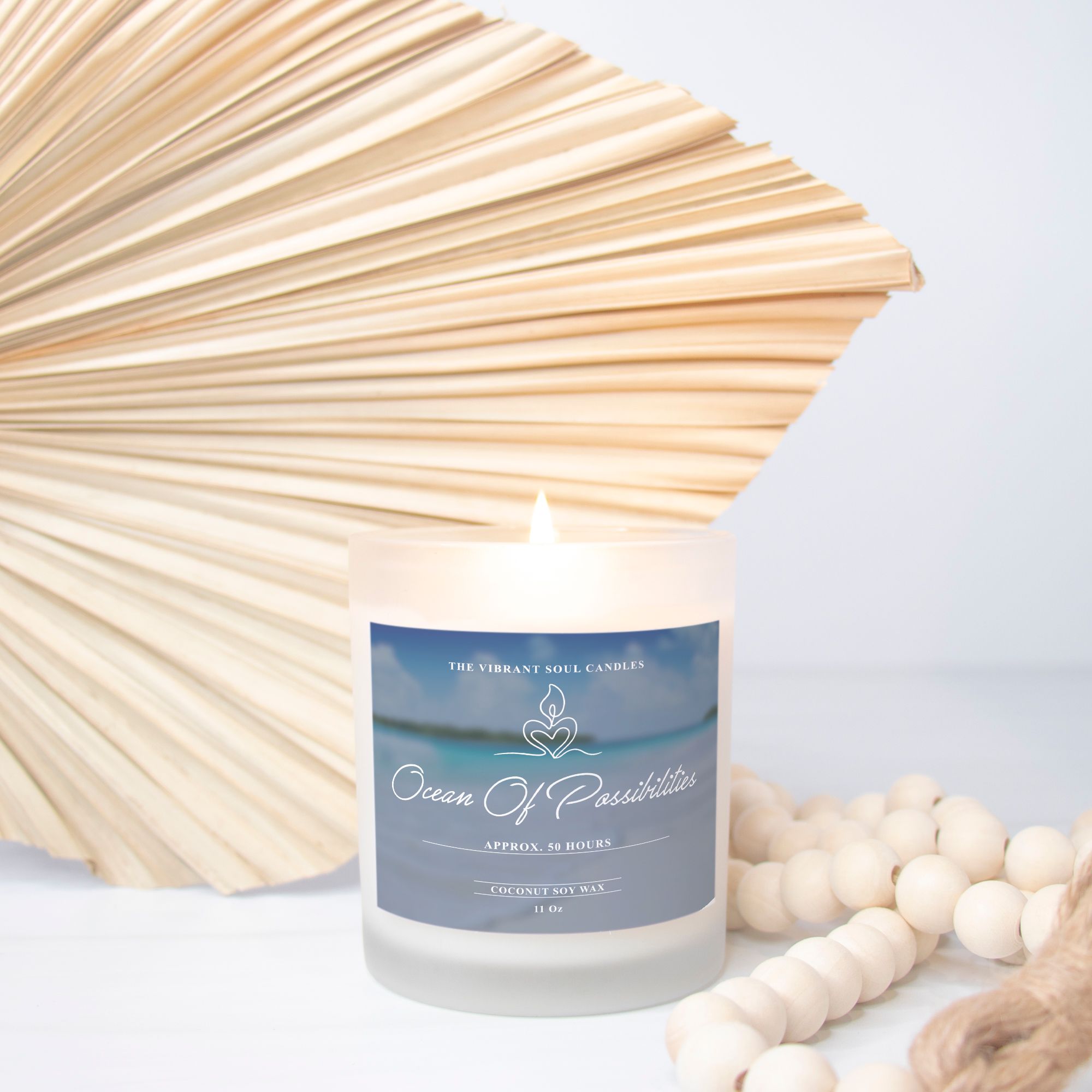 Ocean of Possibilities Candle Frosted Glass (Hand Poured 11 oz)