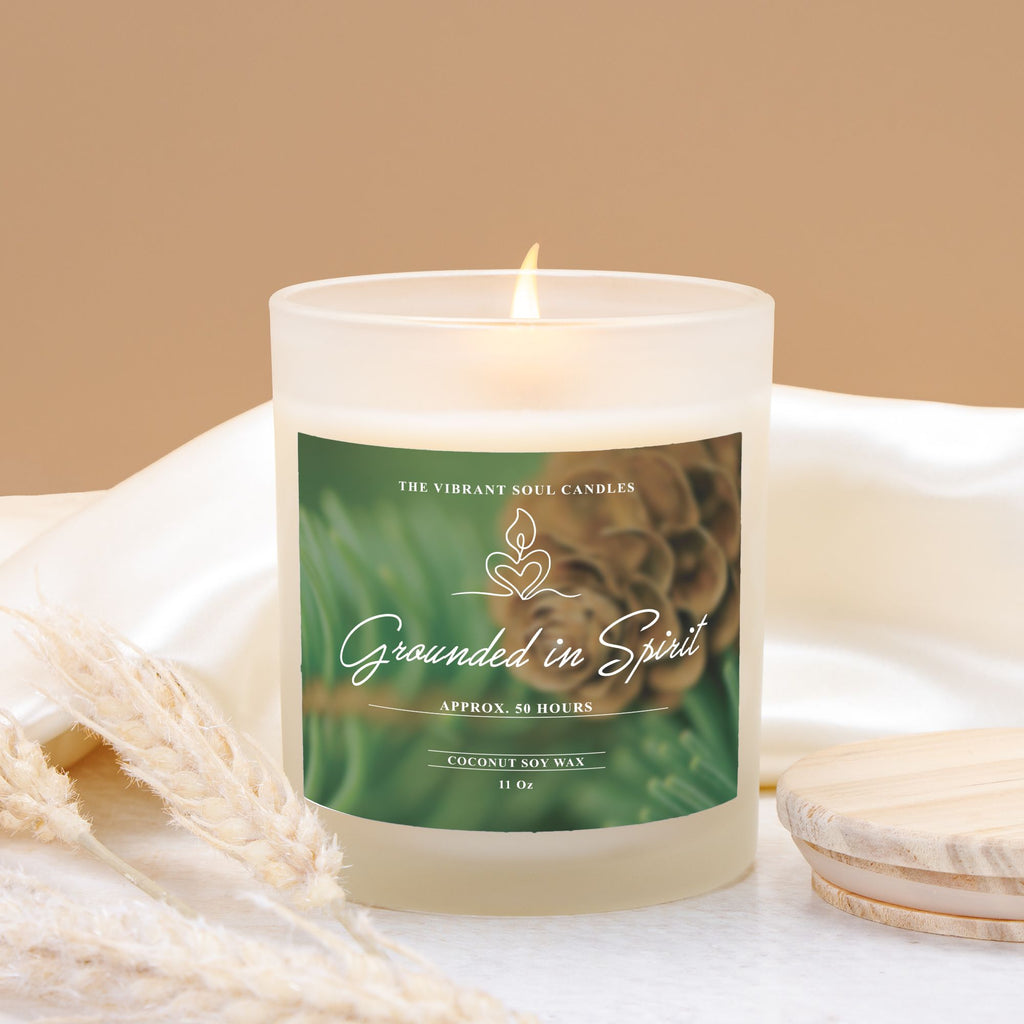Grounded in Spirit Candle Frosted Glass (Hand Poured 11 oz)