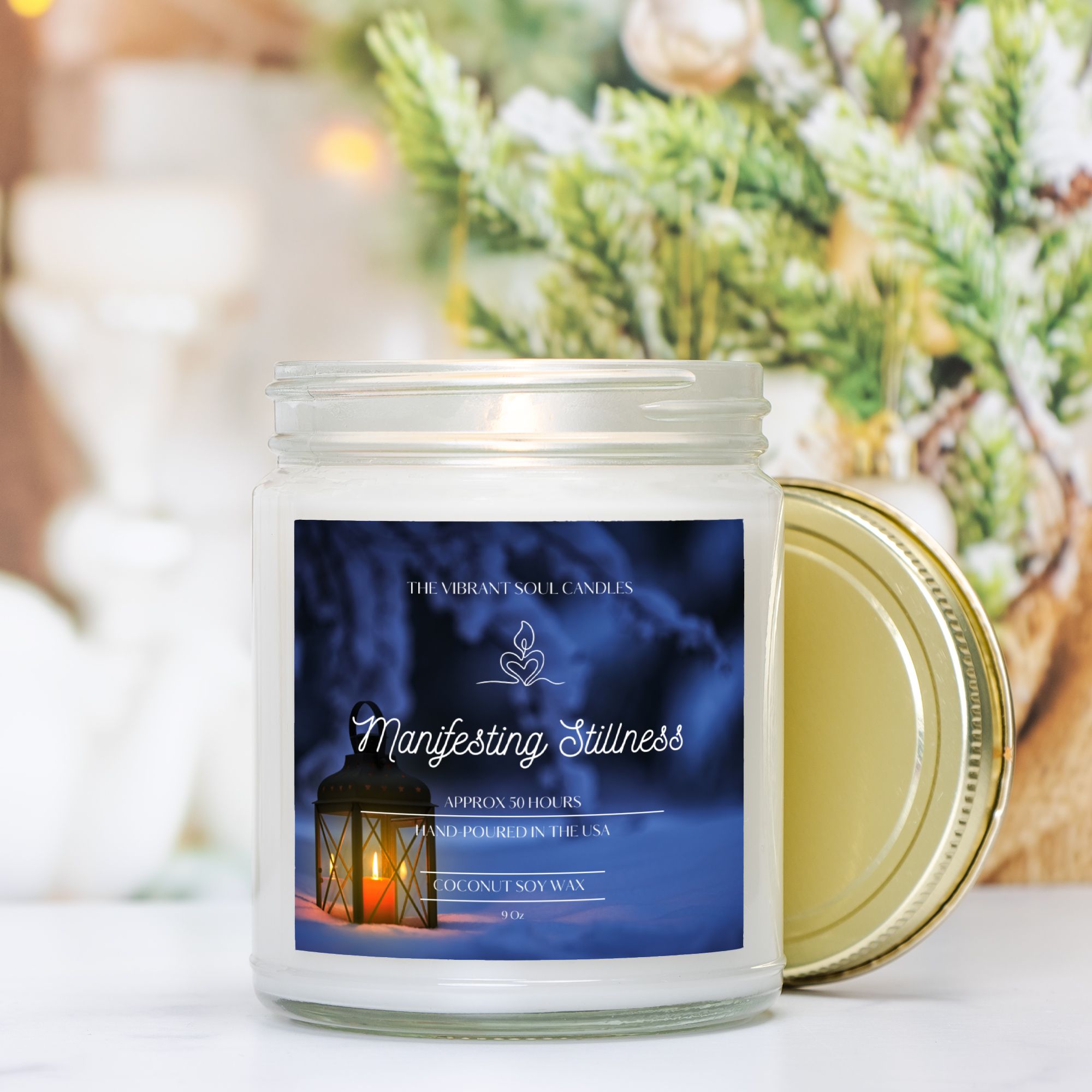 Manifesting Stillness Candle Clear Jar 9oz