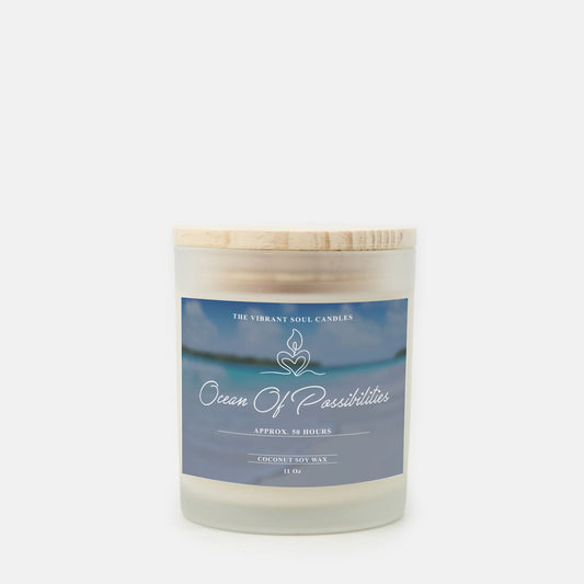 Ocean of Possibilities Candle Frosted Glass (Hand Poured 11 oz)