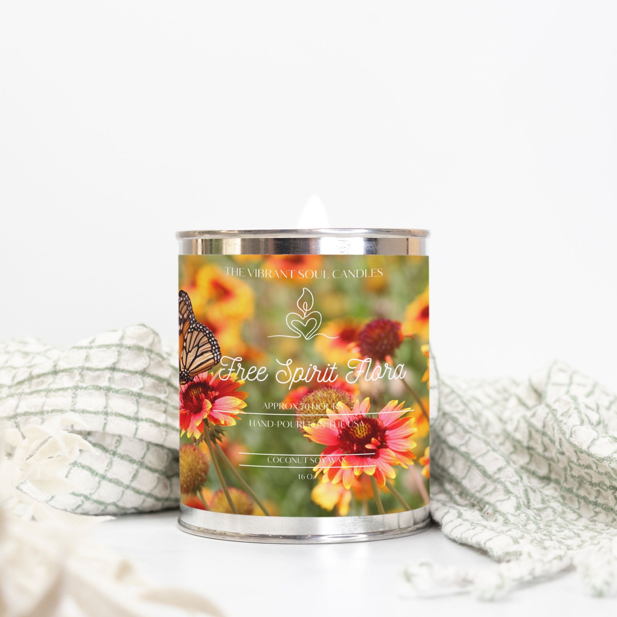 Free Spirit Flora Candle Paint Can (Hand Poured 16 oz.)