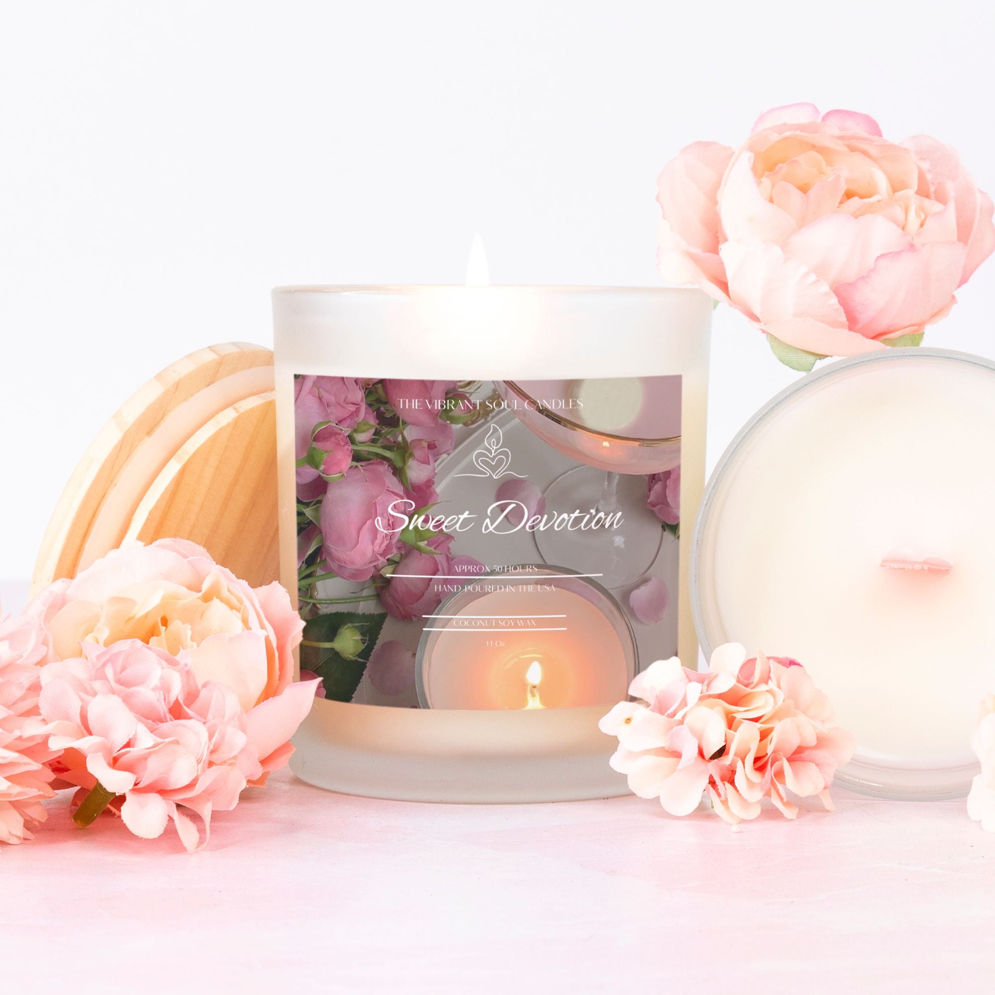 Sweet Devotion Candle Frosted (Pink Wick) Glass