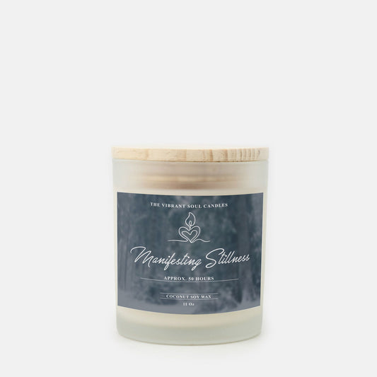 Manifesting Stillness Candle Frosted Glass (Hand Poured 11 oz)