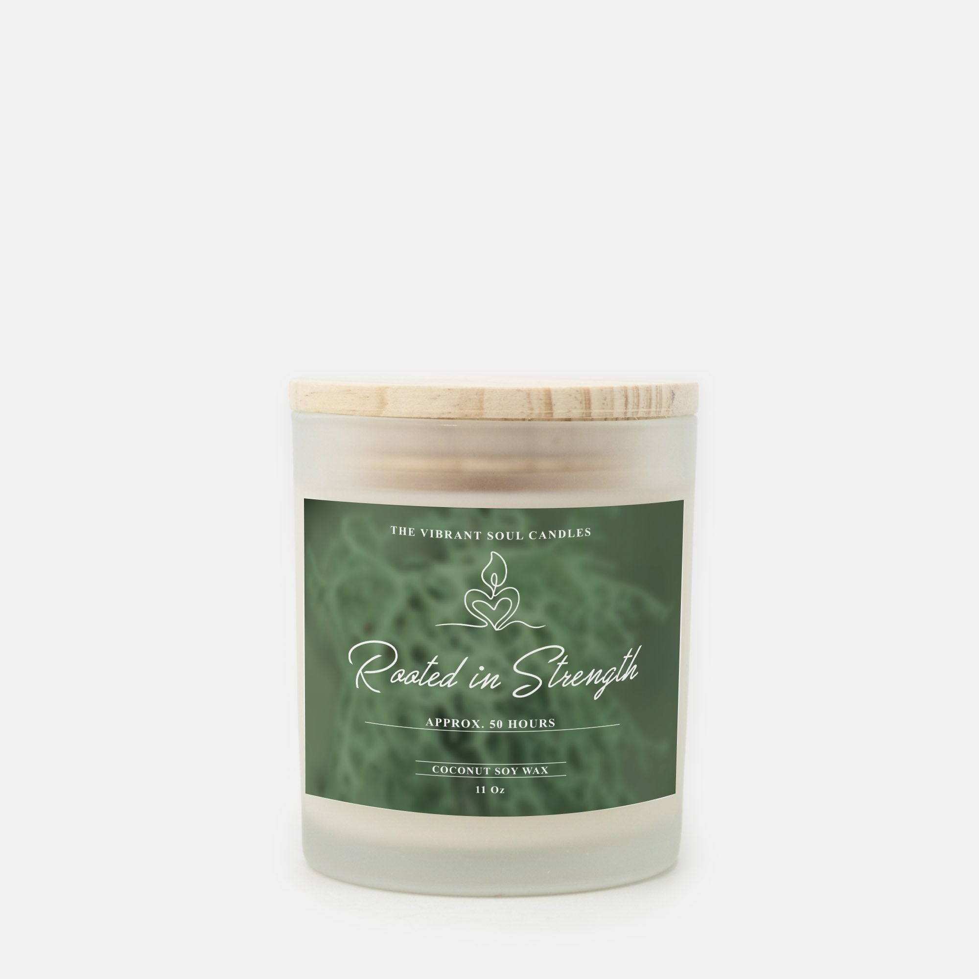 Rooted in Strength Candle Frosted Glass (Hand Poured 11 oz)