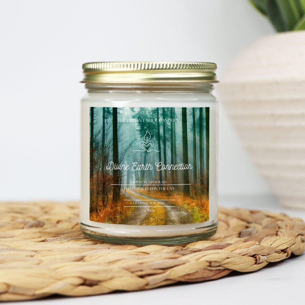 Divine Earth Connection Candle Clear Jar 9oz
