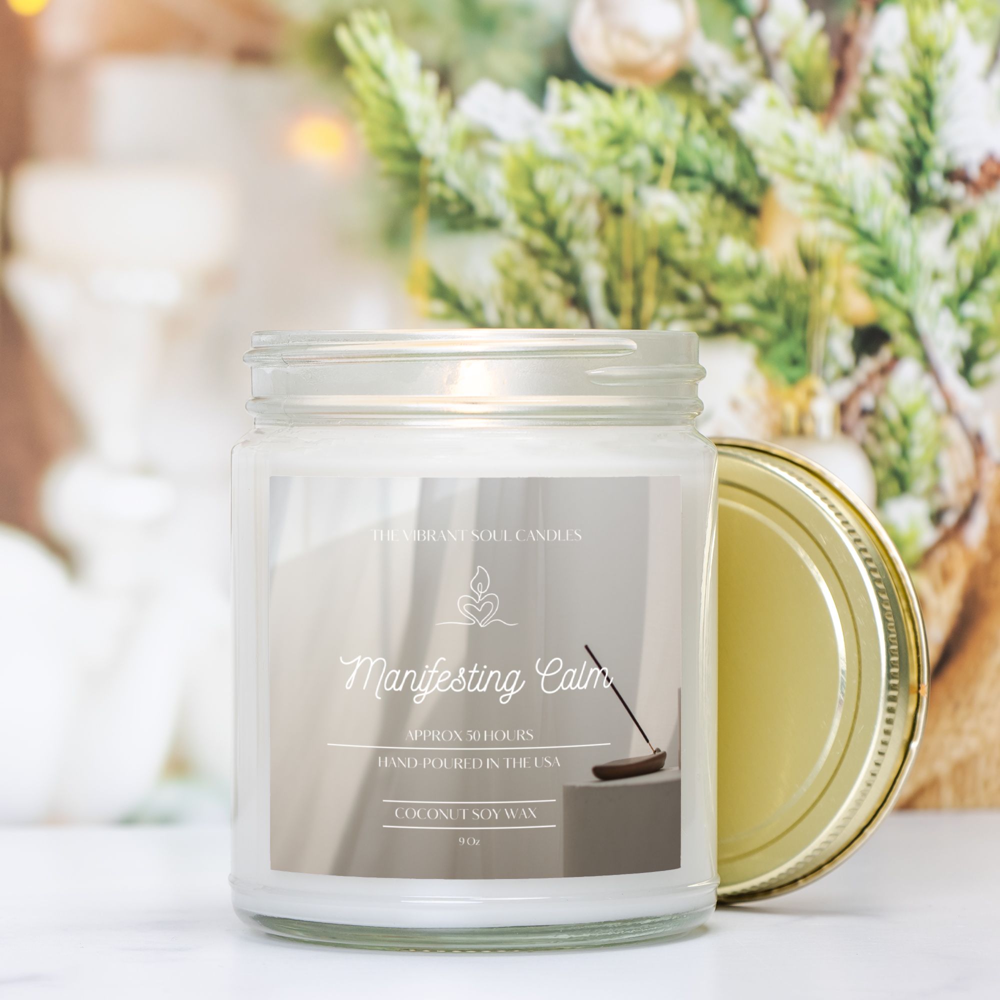 Manifesting Calm Candle Clear Jar 9oz