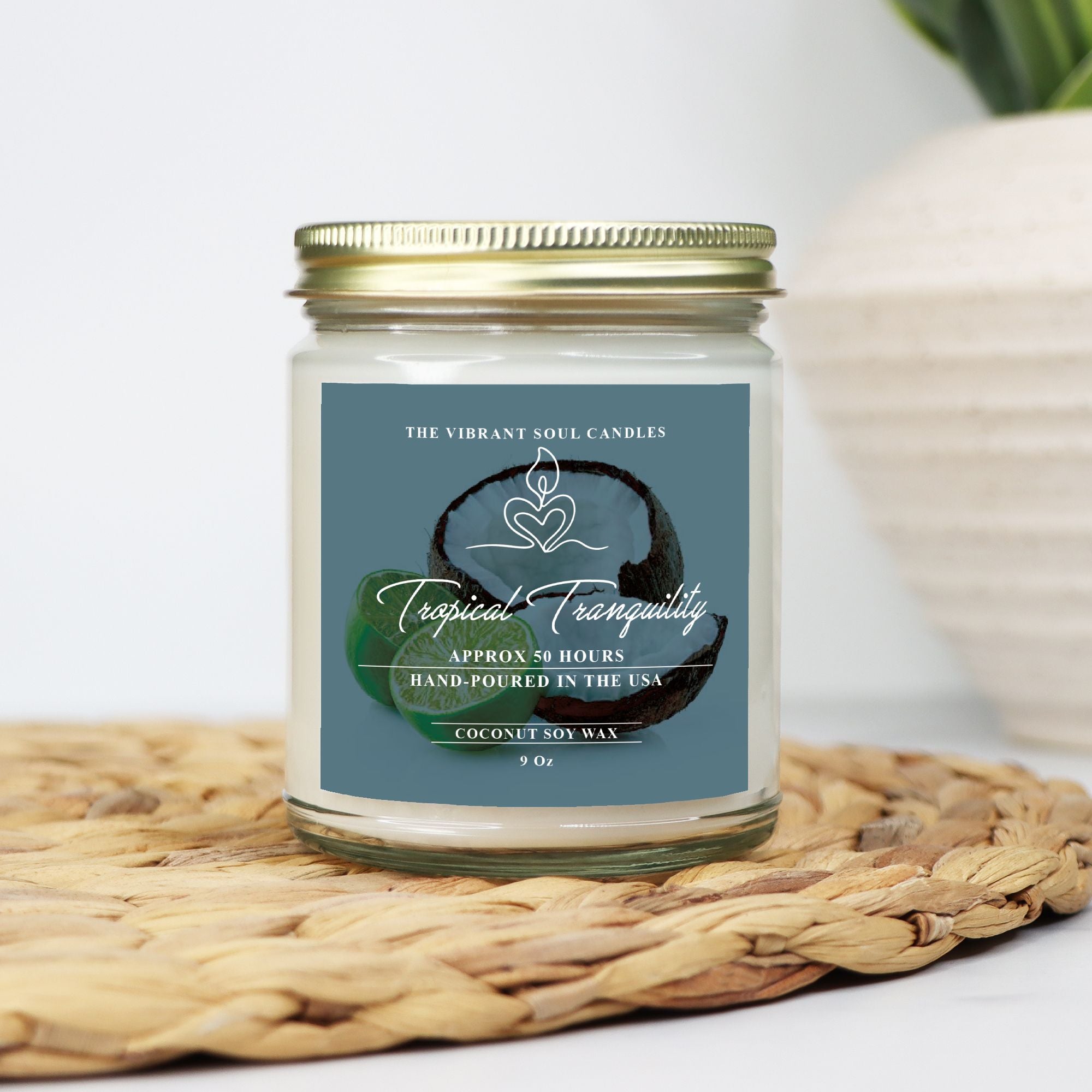 Tropical Tranquility Candle Clear Jar 9oz