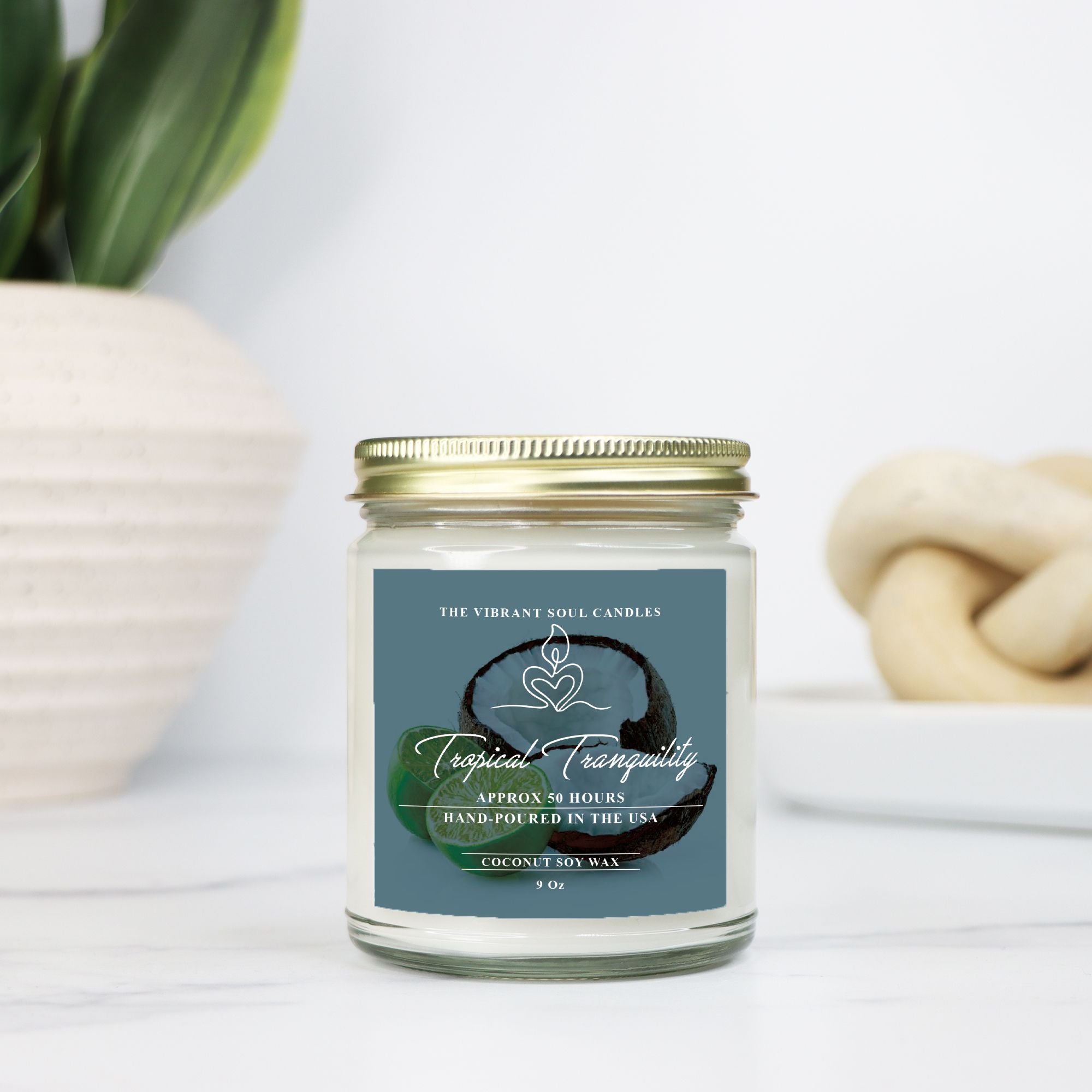 Tropical Tranquility Candle Clear Jar 9oz