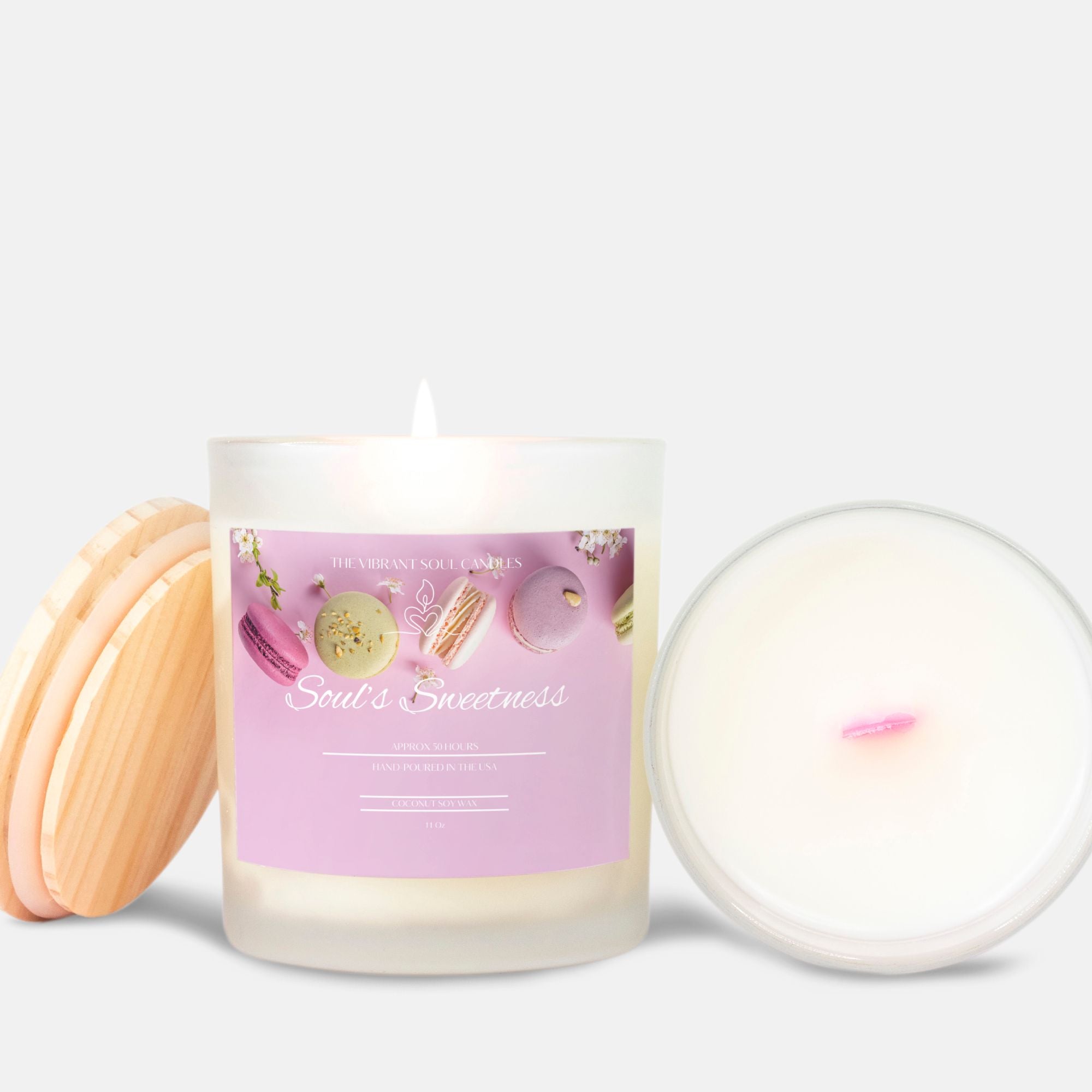 Soul's Sweetness Candle Frosted (Pink Wick) Glass