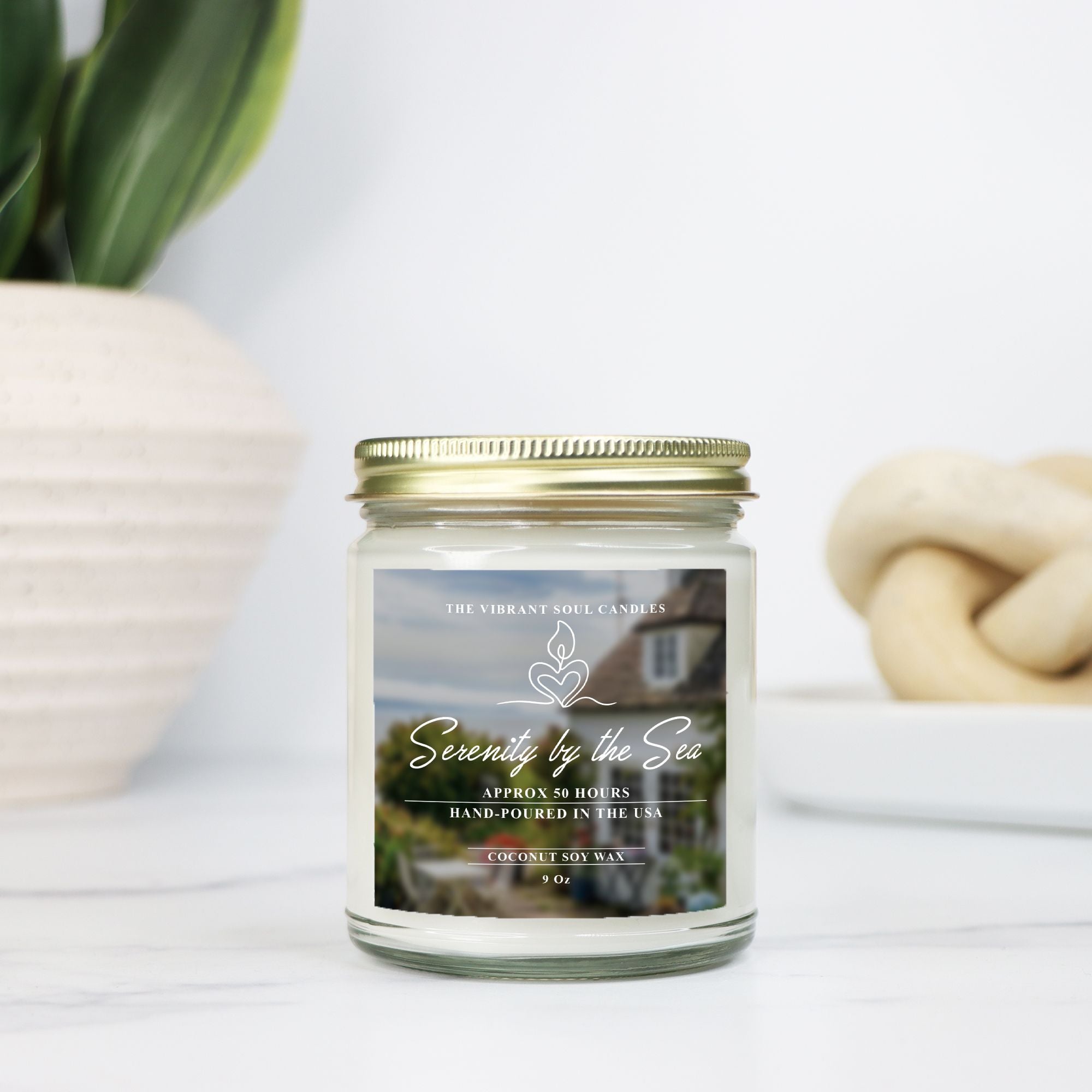 Serenity by The Sea Candle Clear Jar 9oz