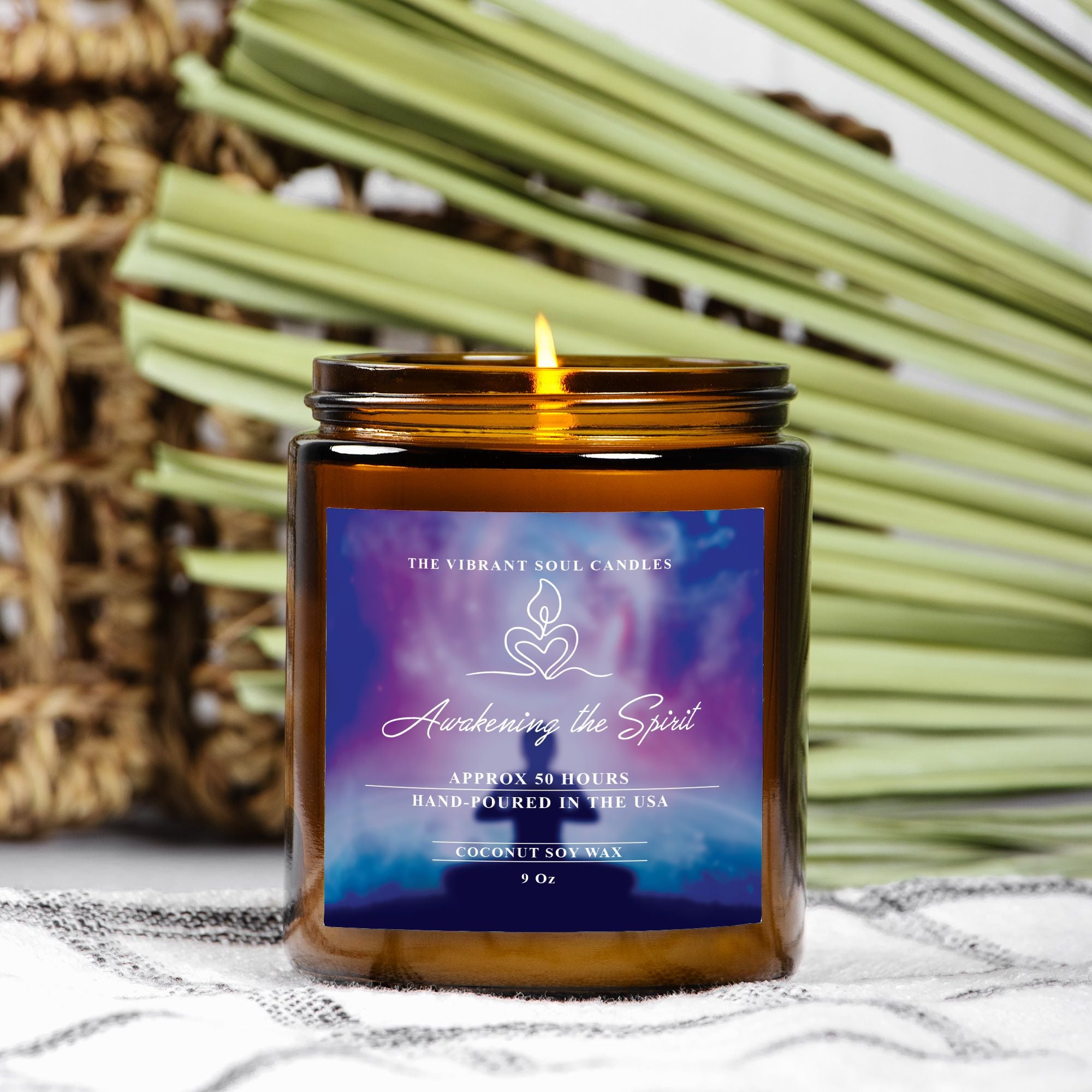 Awakening the Spirit Candle Amber Jar 9oz