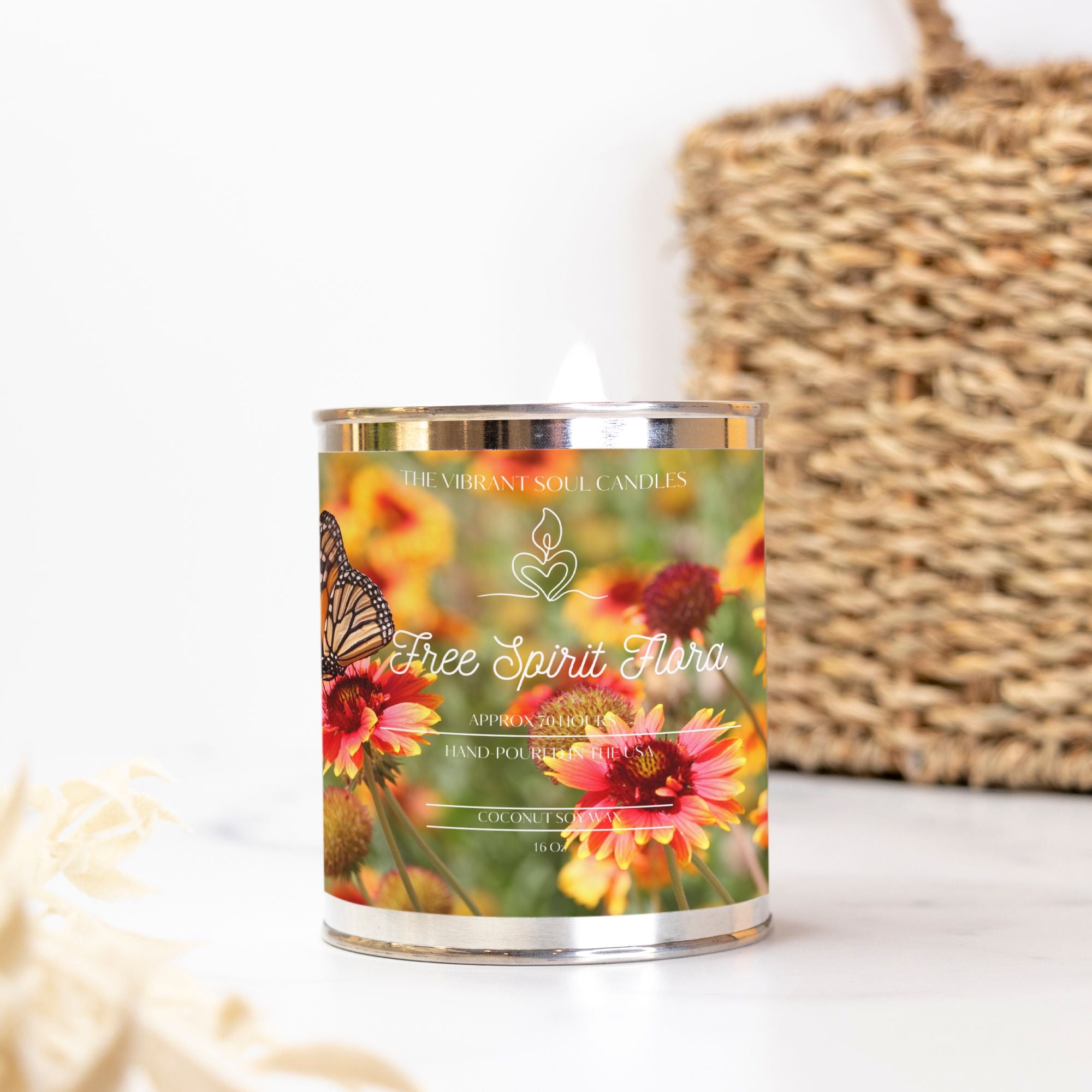 Free Spirit Flora Candle Paint Can (Hand Poured 16 oz.)