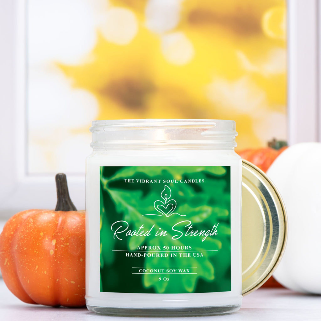 Rooted in Strength Candle Clear Jar 9oz