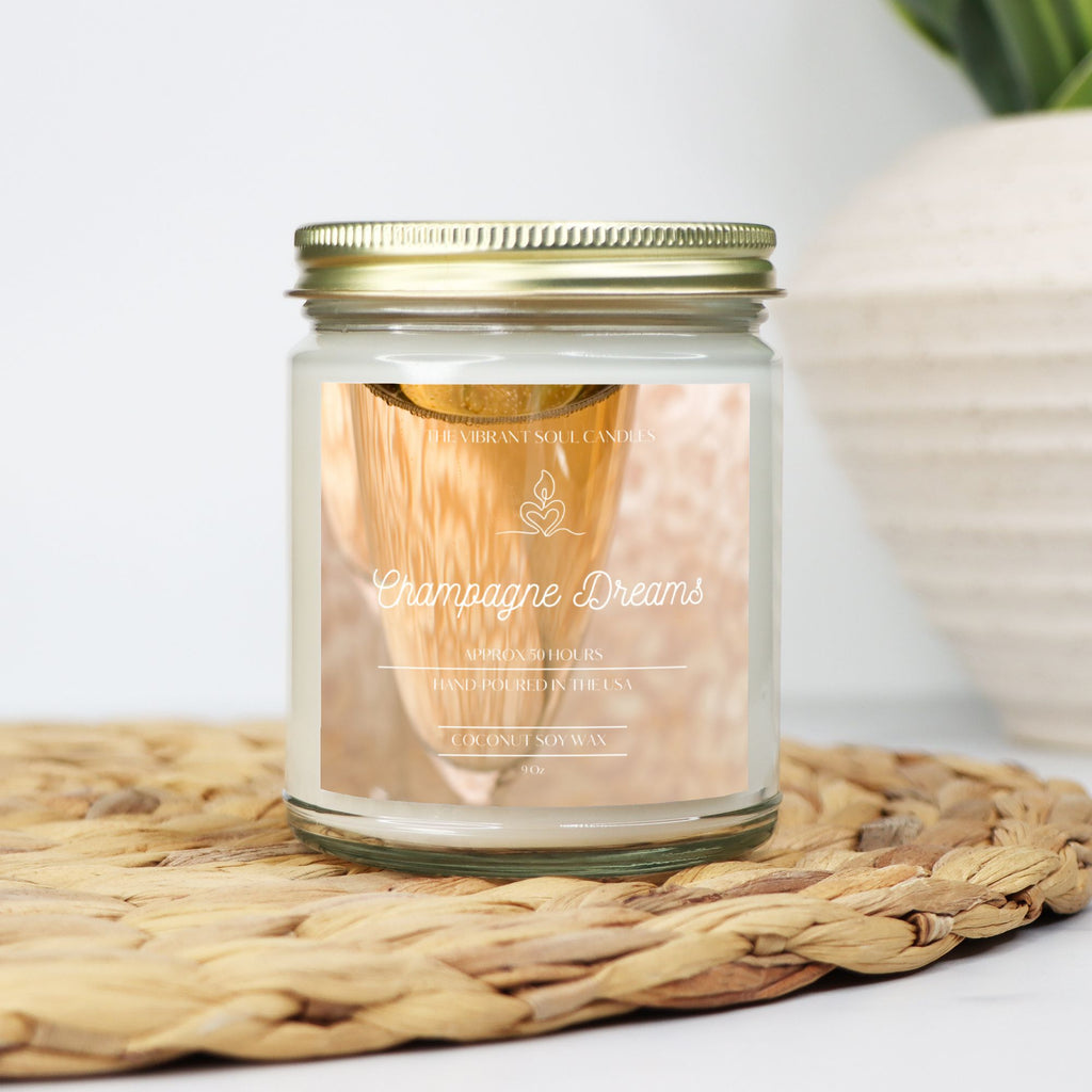 Champagne Dreams Candle Clear Jar 9oz