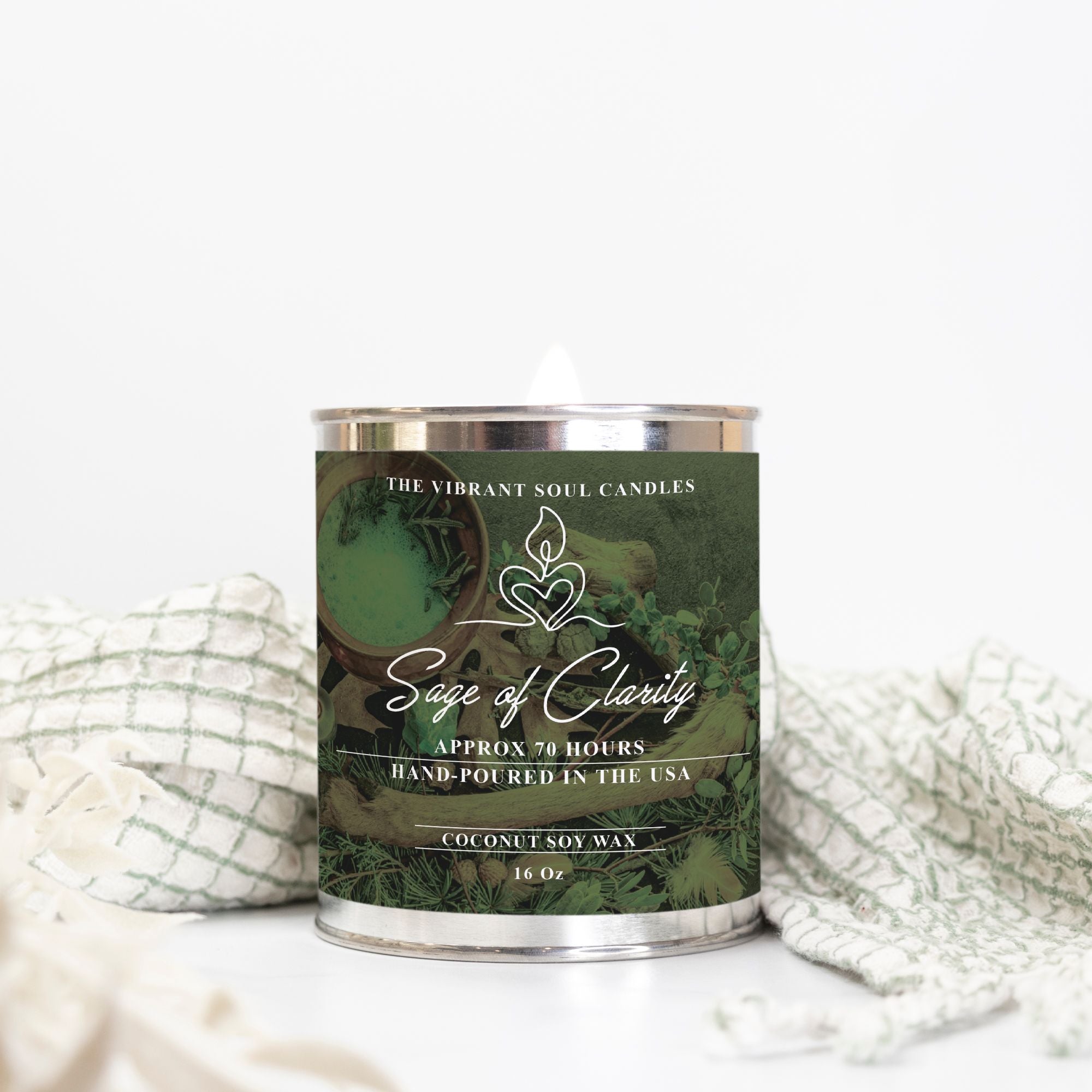 Sage of Clarity Candle Paint Can (Hand Poured 16 oz.)