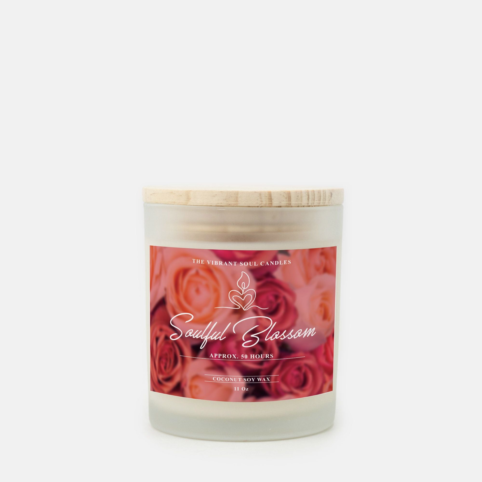 Soulful Blossom Candle Frosted Glass (Hand Poured 11 oz)