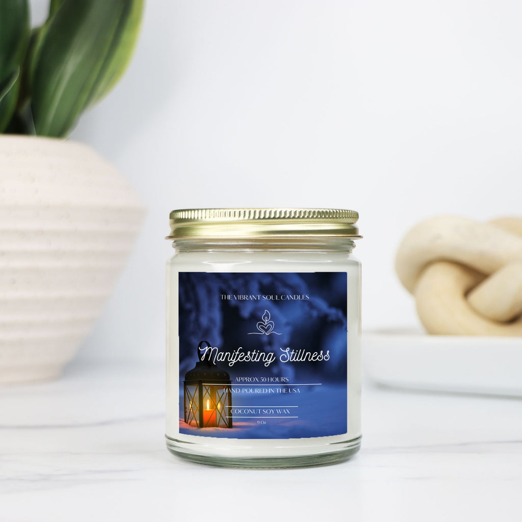 Manifesting Stillness Candle Clear Jar 9oz