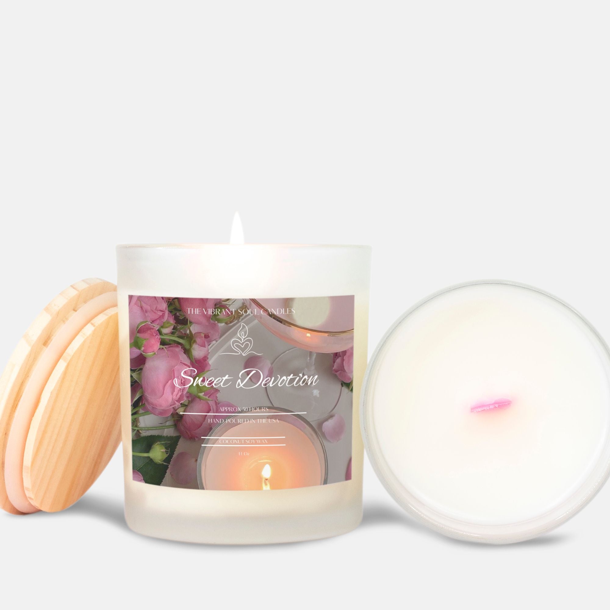 Sweet Devotion Candle Frosted (Pink Wick) Glass