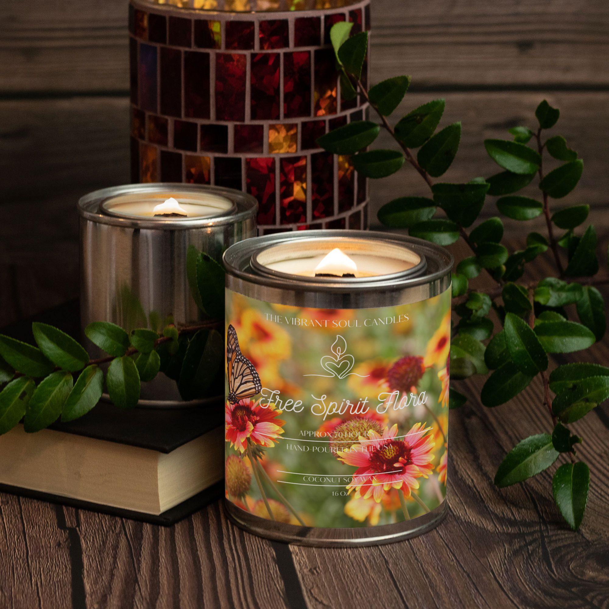 Free Spirit Flora Candle Paint Can (Hand Poured 16 oz.)